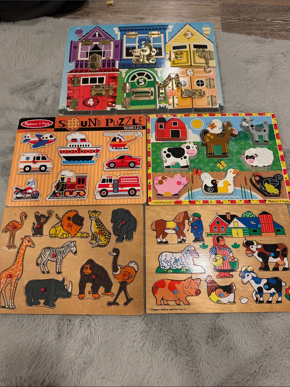 Melissa & Doug Kids' Sound and Animal Puzzle Bundle - Colorful
